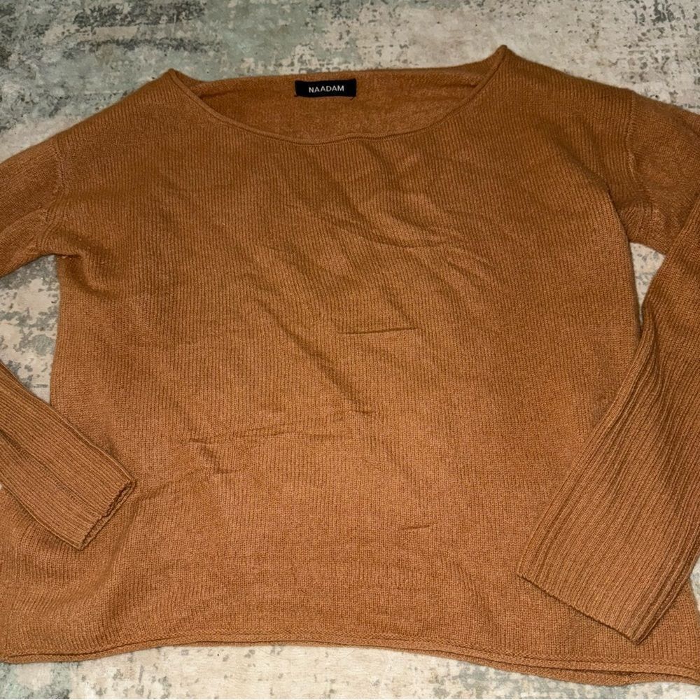 NAADAM Women's Tan cashmere Crew Neck Sweater